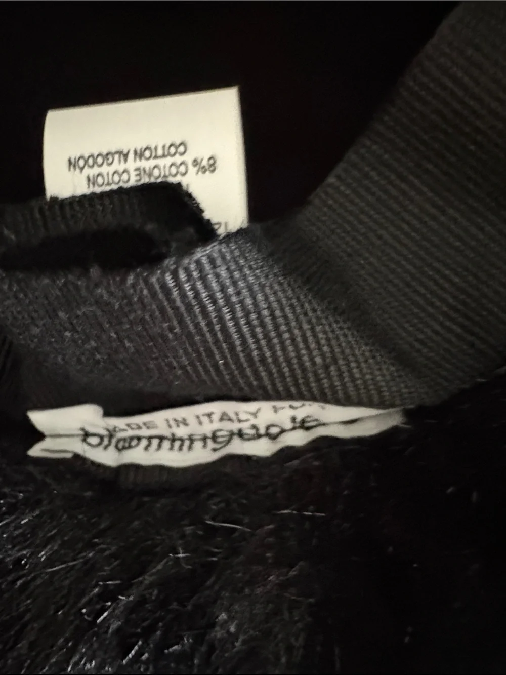 Bloomingdale's Black Wool Cloche with Faux Fur Trim